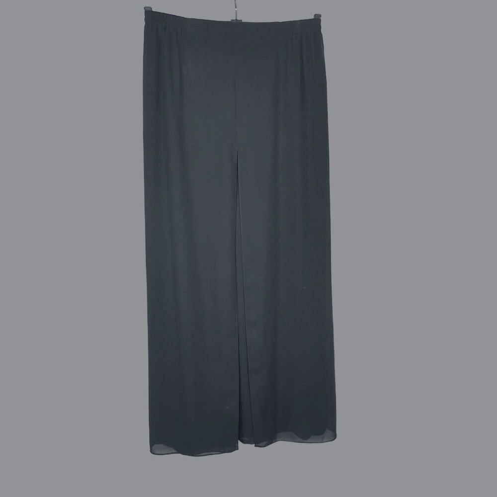 Vintage 90s Adrianna Papell Formal Pants Large Black Wide Leg